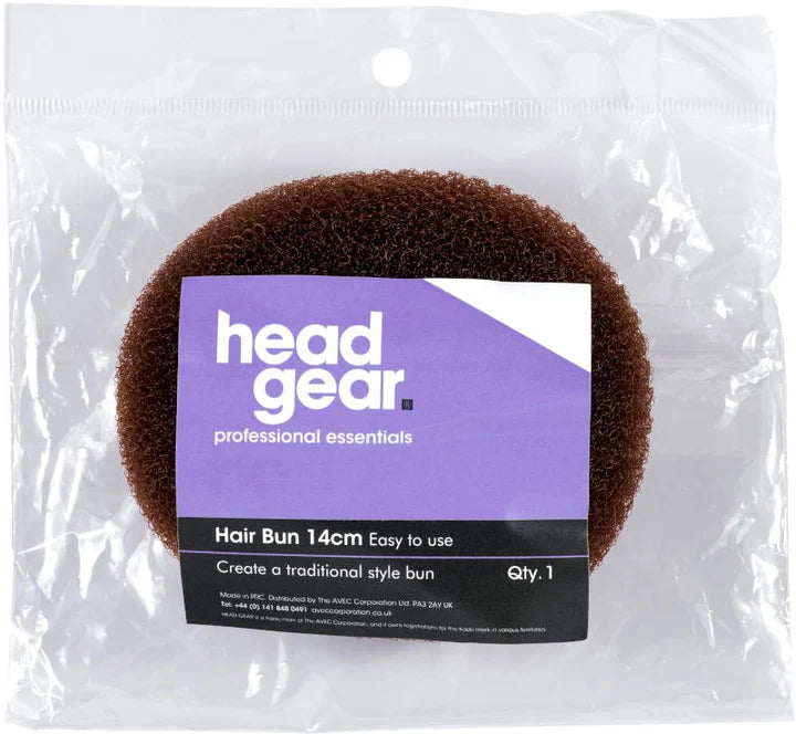 HEAD GEAR BUN RING LARGE 14CM-BROWN