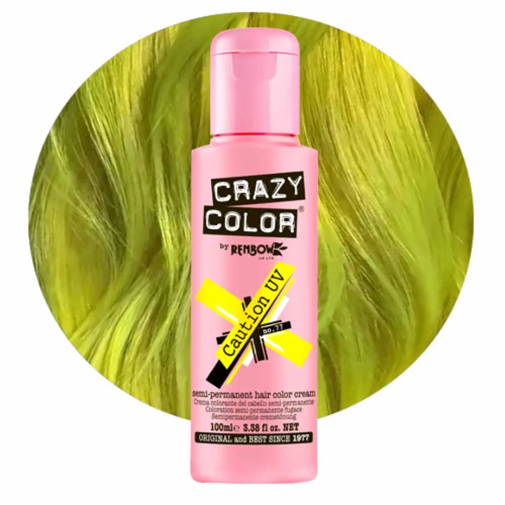 Crazy Color Caution UV Semi-Permanent UV Yellow Hair Dye