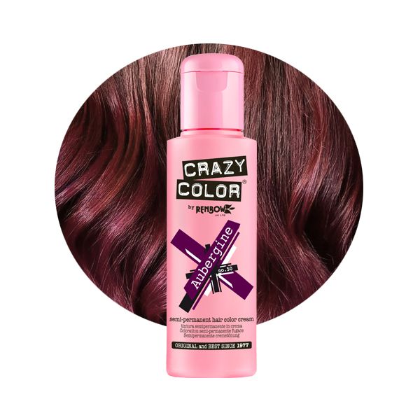 Crazy Color Aubergine Semi-Permanent Deep Wine Hair Dye