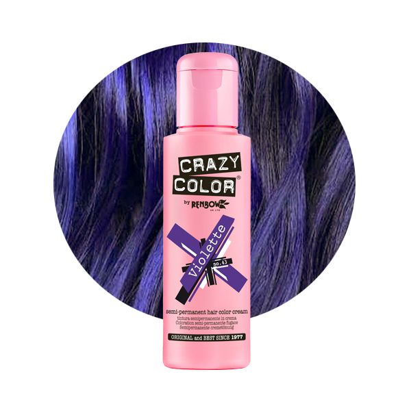 Crazy Color Violette Semi-Permanent Purple With Blue Undertone Hair Dye