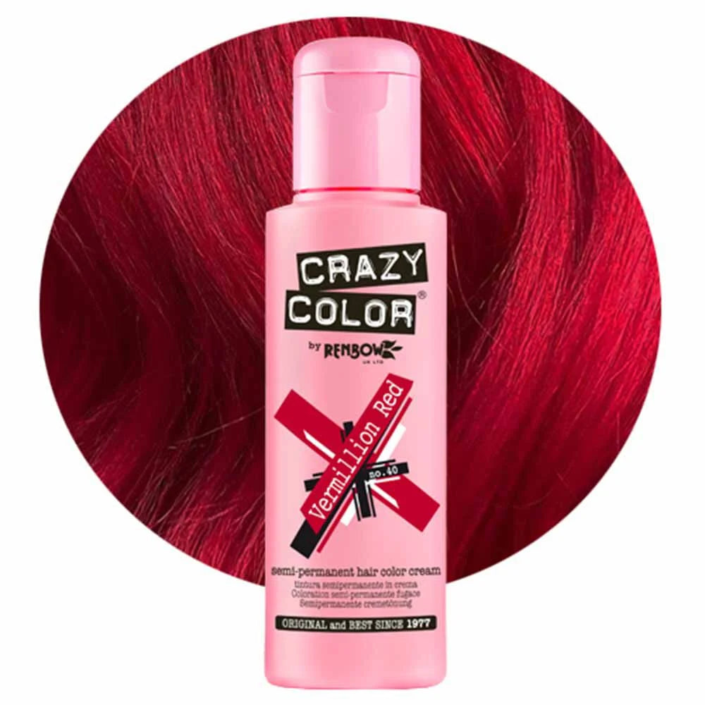 Crazy Color Vermillion Red Semi-Permanent Scarlet Red Hair Dye