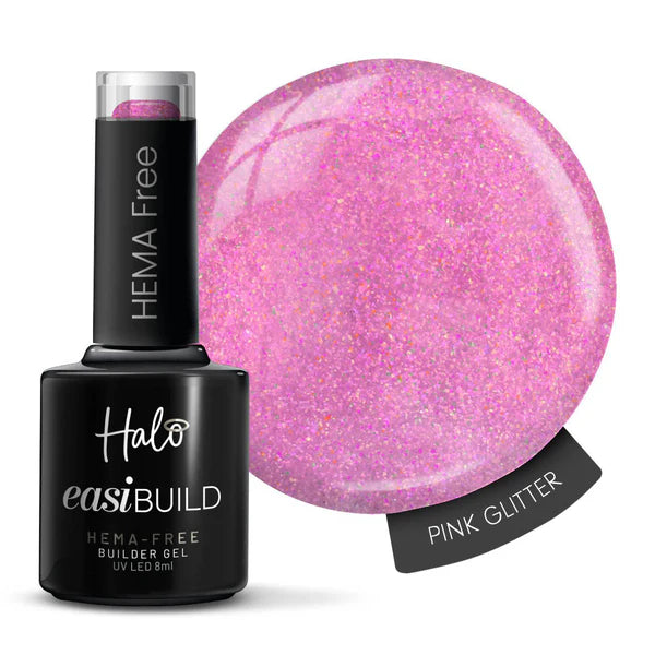 HALO EASIBUILD BUILDER GEL 8ML-PINK GLITTER