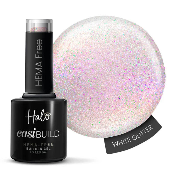 HALO EASIBUILD BUILDER GEL 8ML-WHITE GLITTER