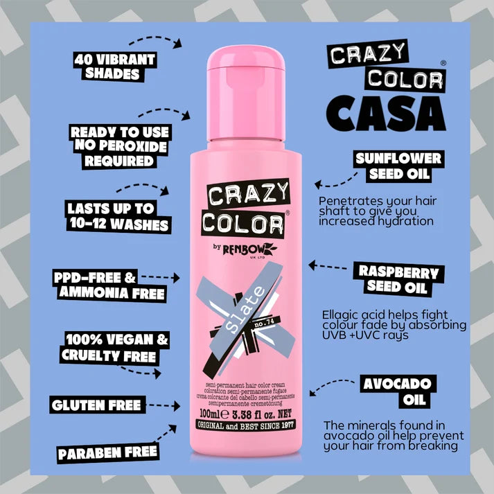 Crazy Color Slate Semi-Permanent Hair Dye