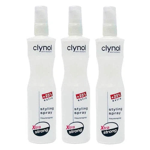 CLYNOL STYLING SPRAY XSTRONG 250ML X3 BOTTLES