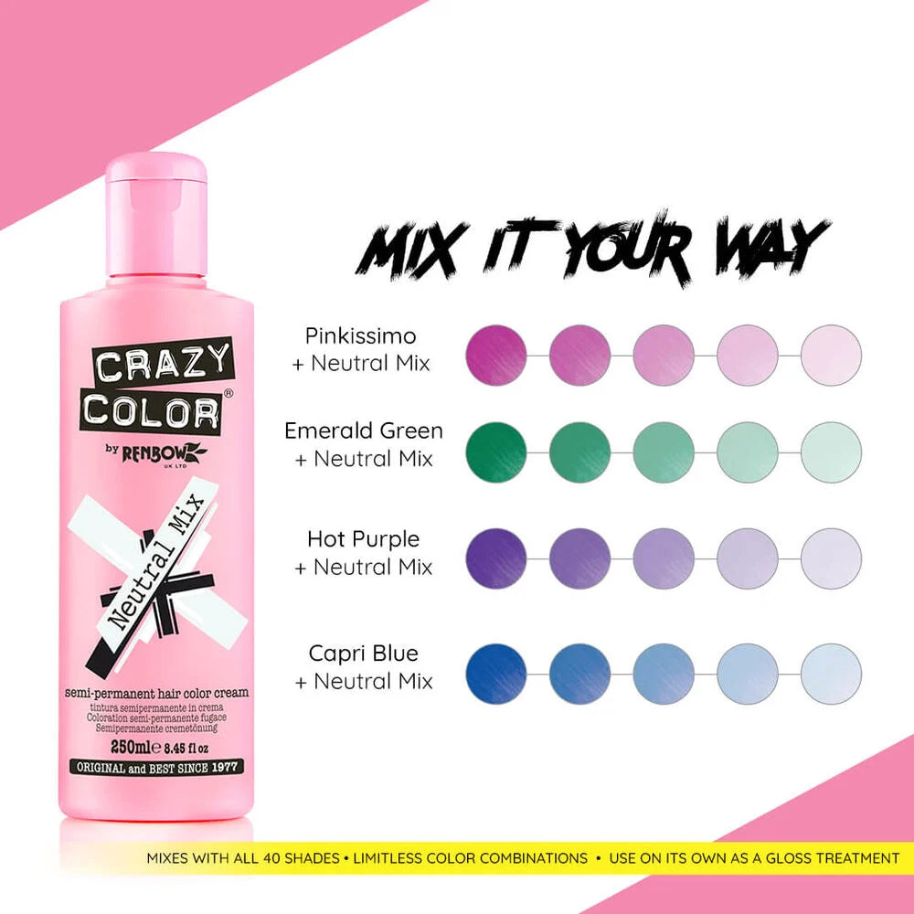 Crazy Color Neutral Mix  Turn bold colours into soft pastel hues