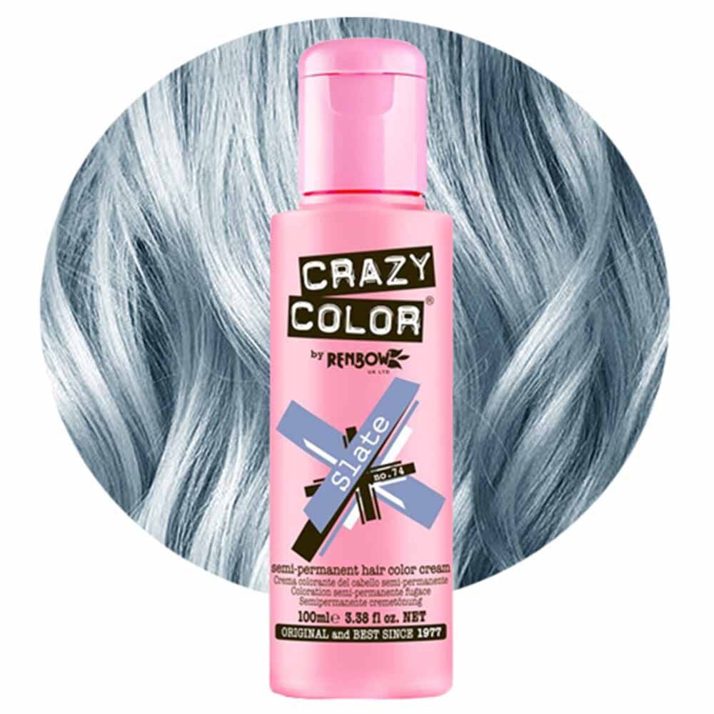 Crazy Color Slate Semi-Permanent Metallic Blue Hair Dye