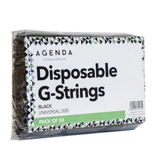 AGENDA BLACK DISPOSABLE G-STRINGS 50 PACK