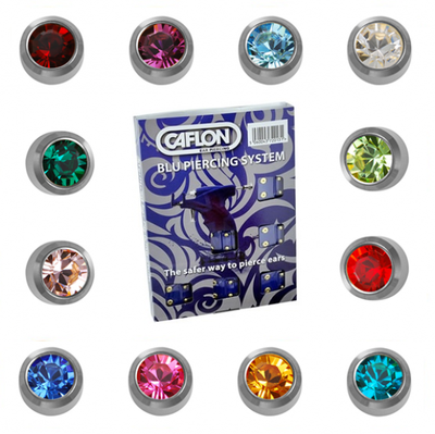 Caflon Regular White Assorted Birthstone Studs PK12-CS2WB-A