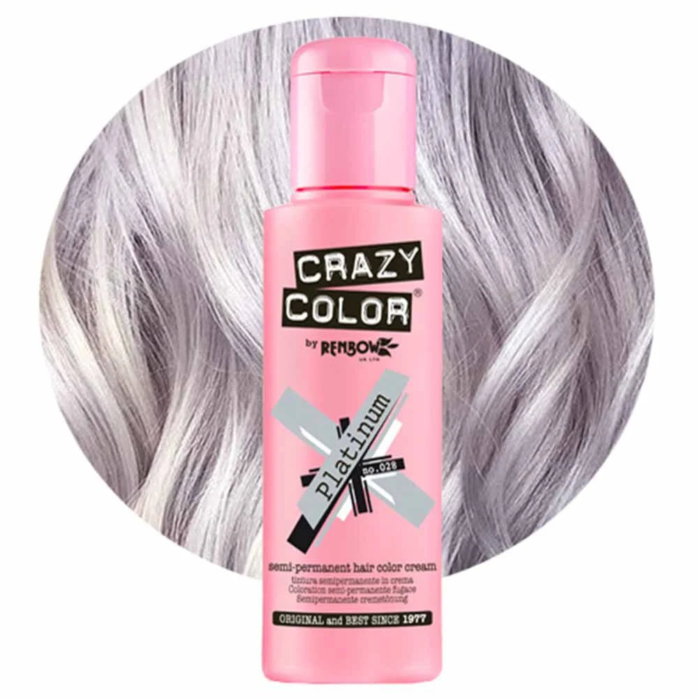 Crazy Color Platinum Semi-Permanent Classic Silver Hair Dye