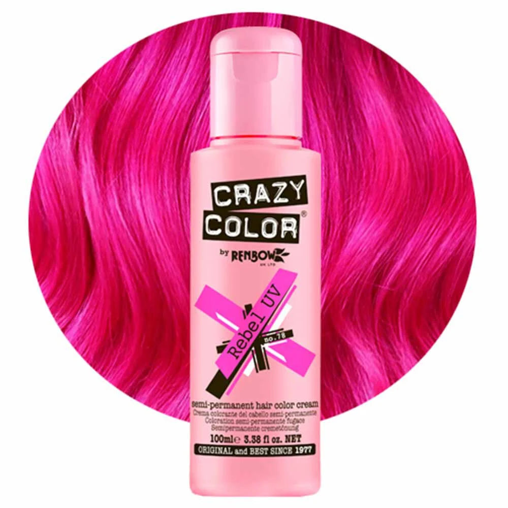 Crazy Color Rebel UV Semi-Permanent Neon Pink Hair Dye