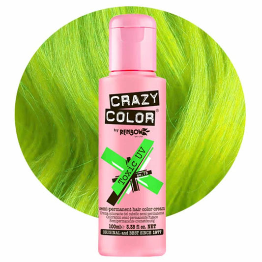 Crazy Color Toxic UV Semi-Permanent Neon Green Hair Dye