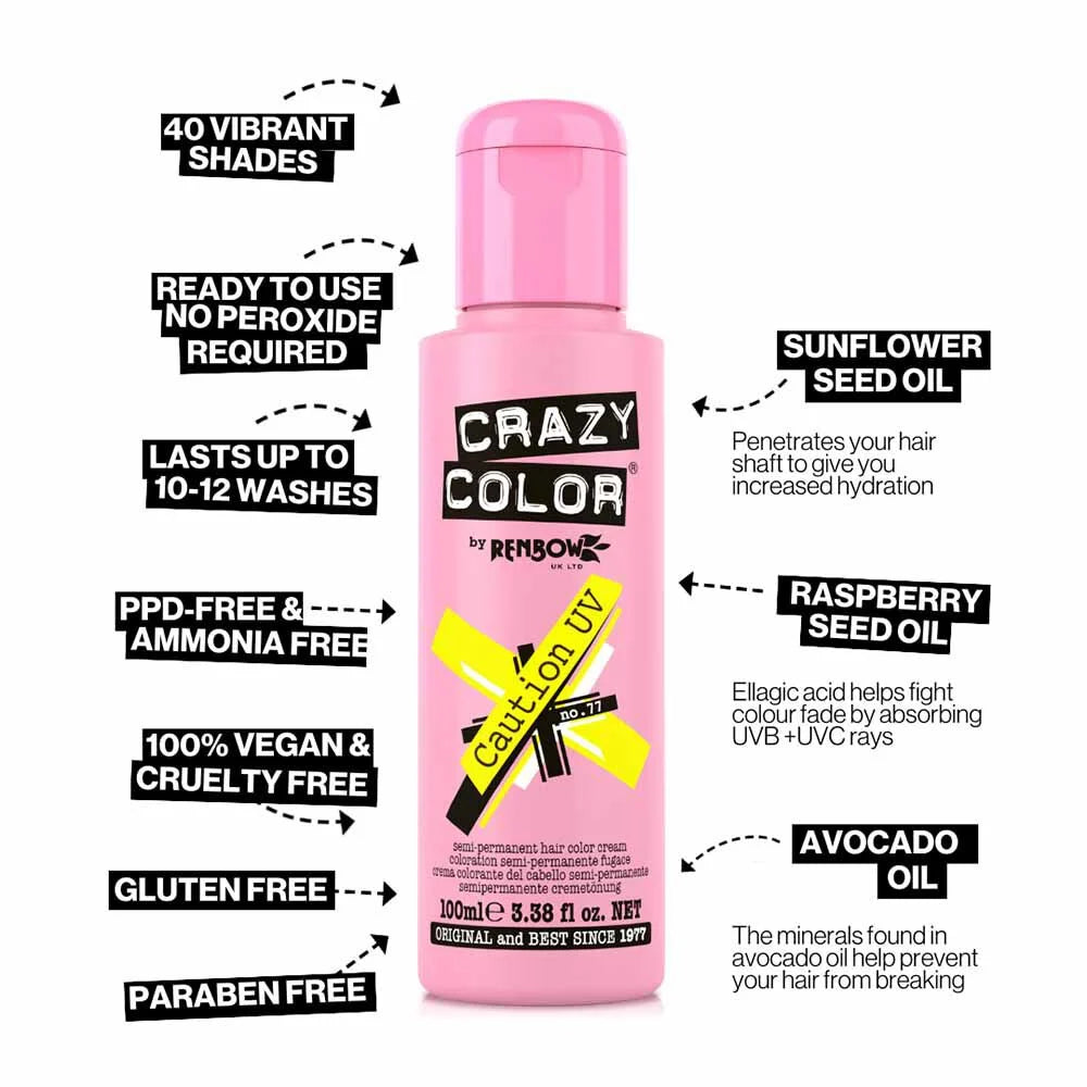 Crazy Color Anarchy UV Semi-Permanent Neon Orange Hair Dye.