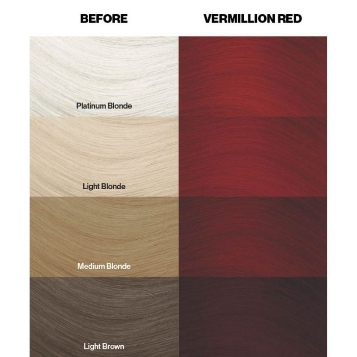 Crazy Color Vermillion Red  Semi-Permanent Scarlet Red Hair Dye