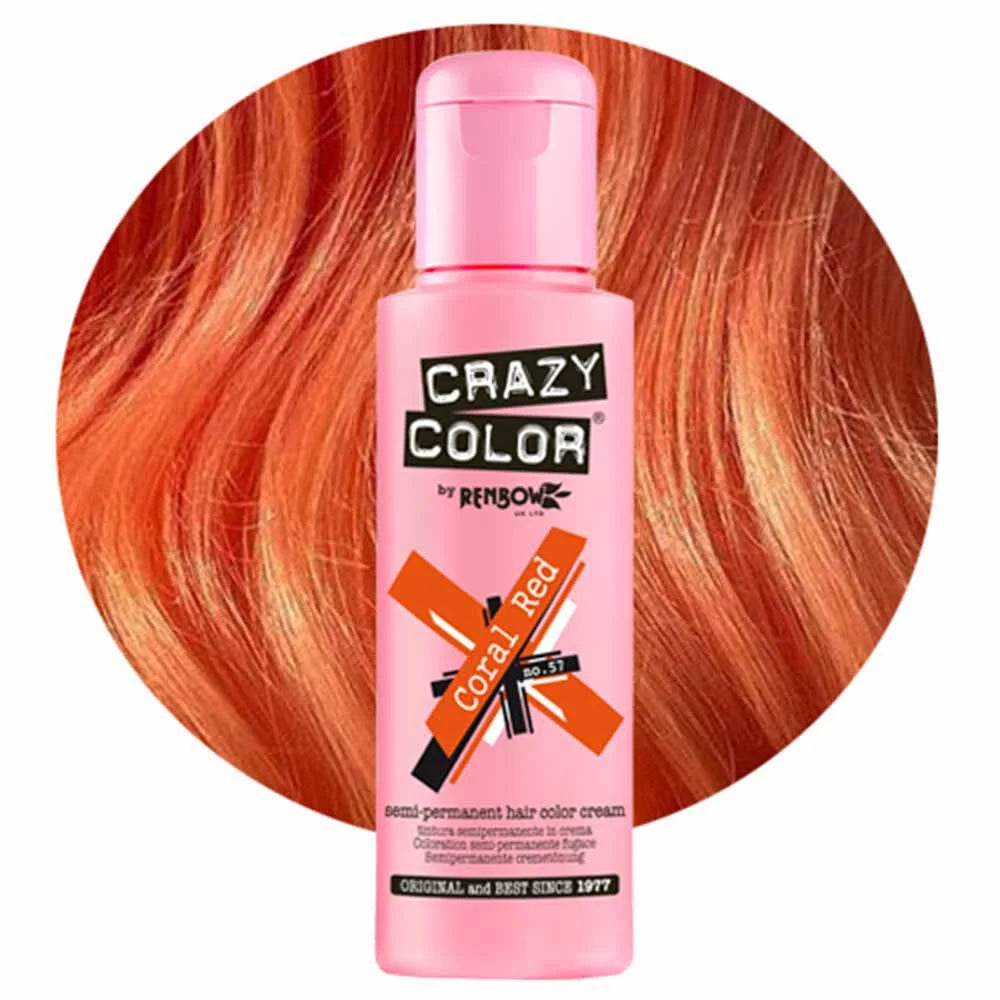 Crazy Color Coral Red Semi-Permanent Copper Hair Dye