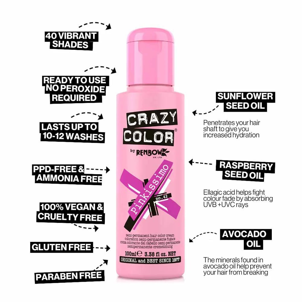 Crazy Color Pinkissimo Semi-Permanent Hair Dye