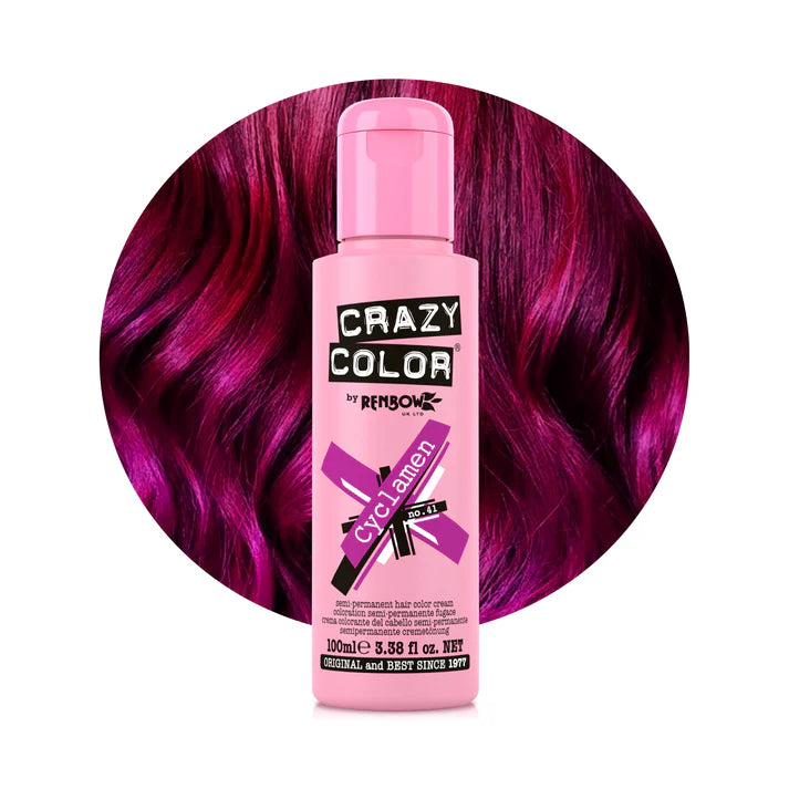 Crazy Color Cyclamen Semi-Permanent Deep Pink Hair Dye