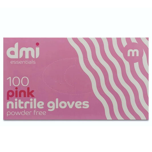 DMI PINK NITRILE POWDER FREE GLOVES 100