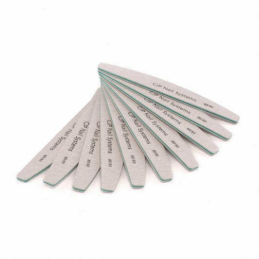 CJP Half Moon Nail File 80/80 Grit 10 Pack