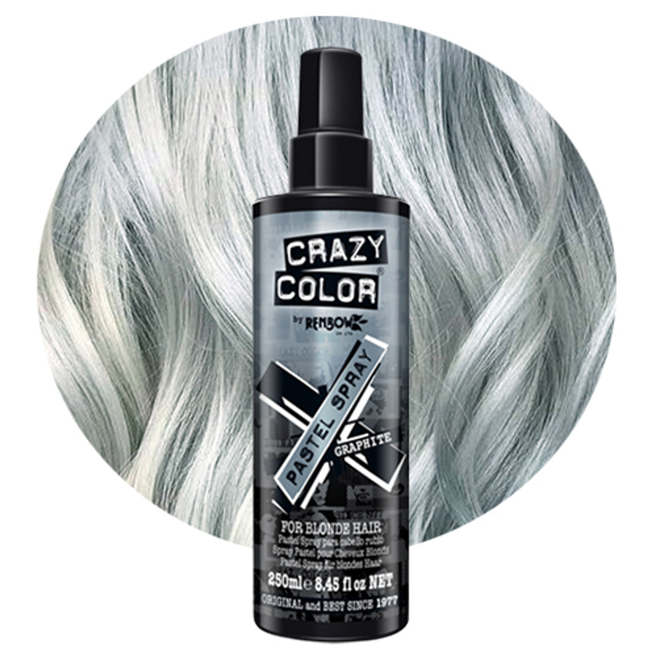 Crazy Color Pastel Spray Graphite Temporary Graphite Grey Hair Dye