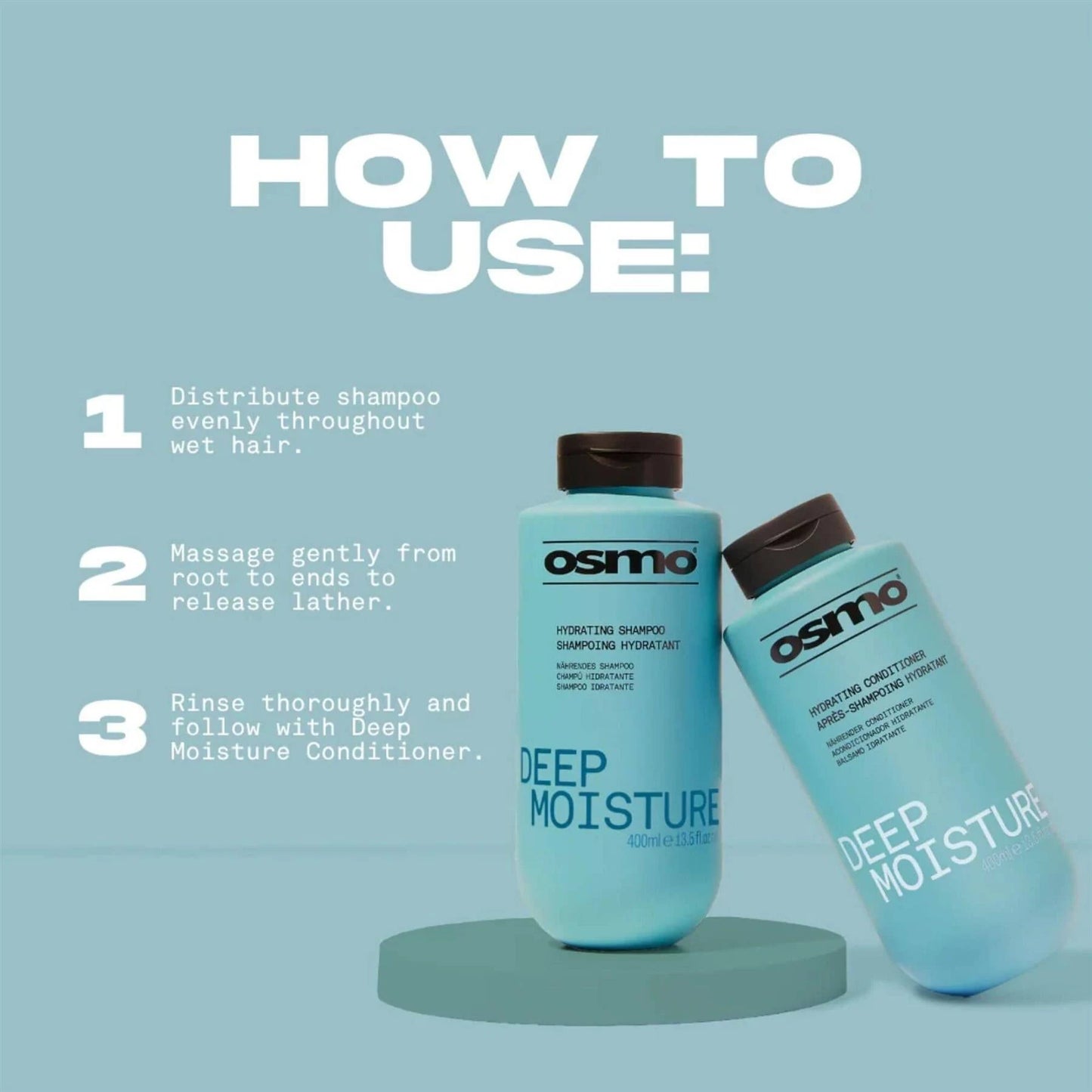 OSMO DEEP MOISTURE SHAMPOO & CONDITIONER DUO 400ML